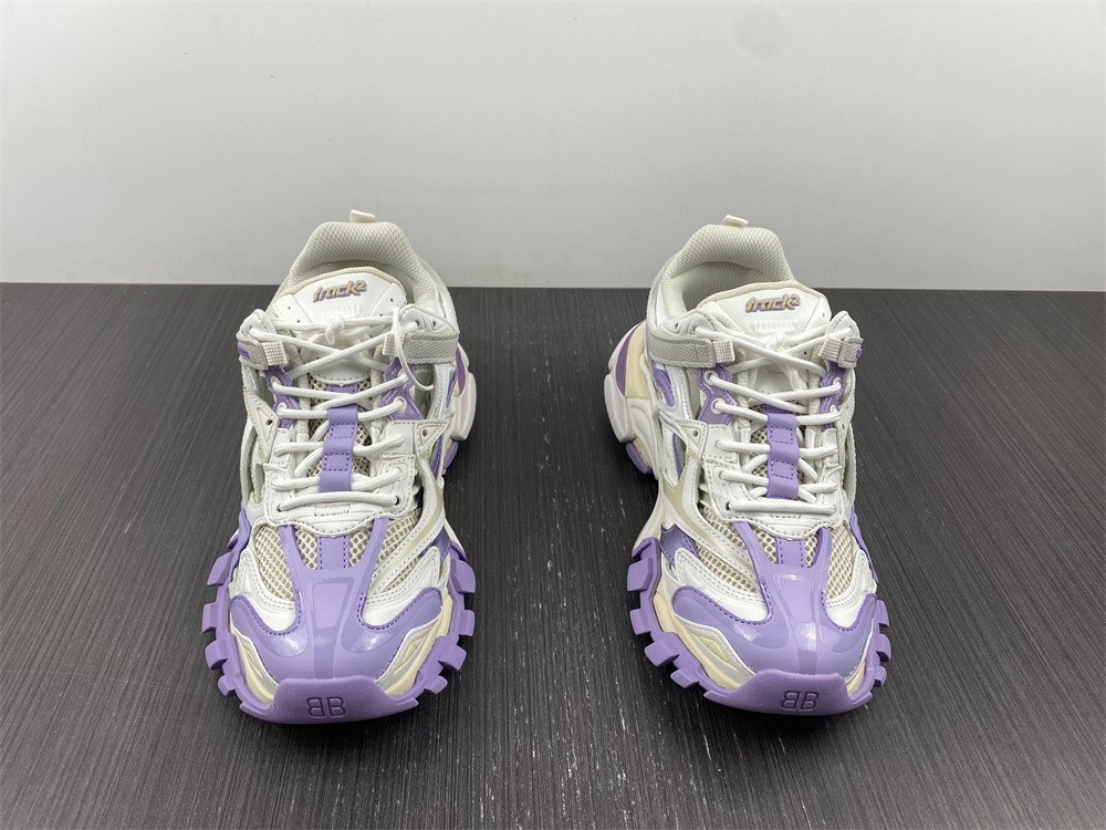 Ba*len*cia*ga track trainer 4.0 white &purple&grey
