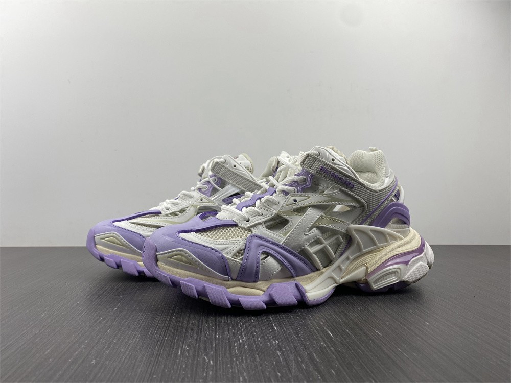 Ba*len*cia*ga track trainer 4.0 white &purple&grey