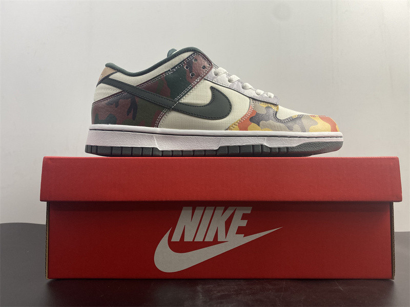 nike dunk low se sail multi-camo - dh0957-100