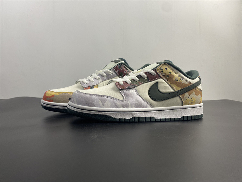 nike dunk low se sail multi-camo - dh0957-100