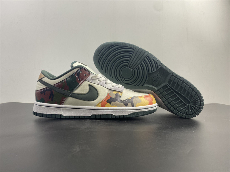 nike dunk low se sail multi-camo - dh0957-100