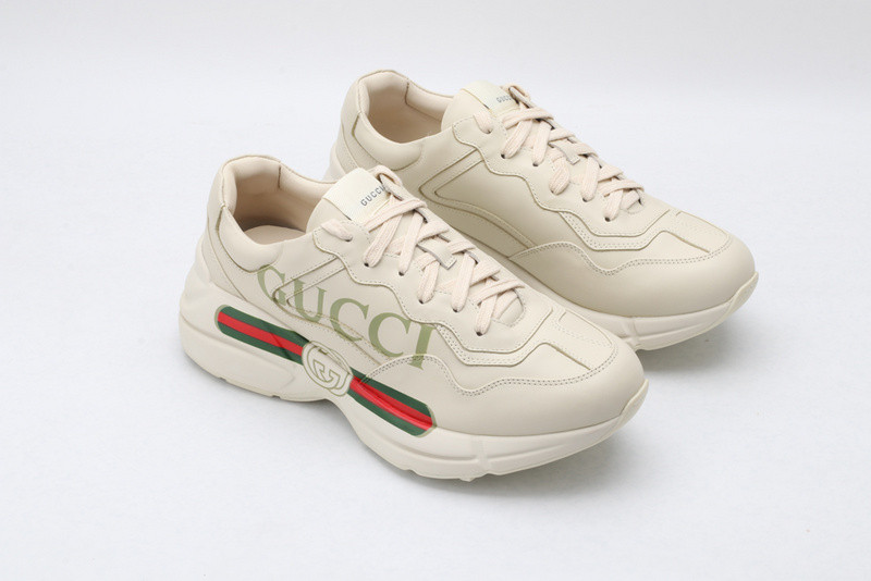 G*u*i ace embroidered low-top sneaker white with "cucci"