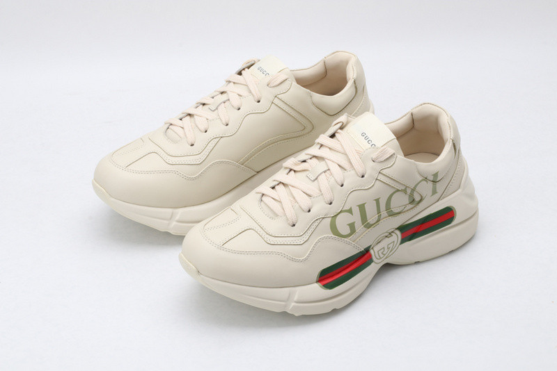 G*u*i ace embroidered low-top sneaker white with "cucci"